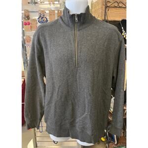 Roundtree & Yorke Men's Pullover Sweater 1/4 Zip Medium Grey